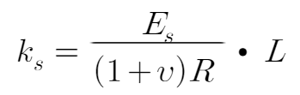 Formula for calculation of the coefficient of subgrade reaction