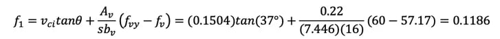 Assume fv=57.17 ksi, Av=0.22 in2, s=7.446 in