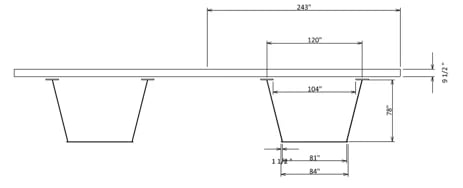 Fig1 Section view for a typical tub girder