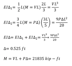 calculate Δ and subsequently M as shown below,