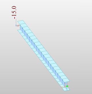 A 15' frame element with fixed ends and eccentric load of 15 kips